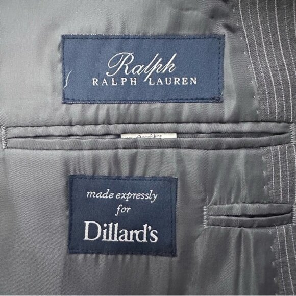 Ralph By Ralph Lauren Jacket Mens 50R Grey striped Wool Canada 3 Button - Picture 14 of 14